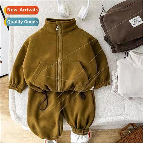 Childrens suit winter new padded one-piece velvet leisure tw