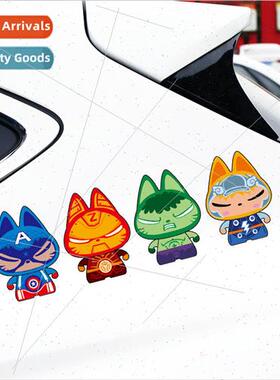 New Funny Cartoon Cat Reflective Car Stickers
