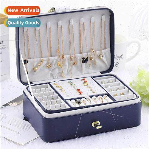 Double PU large capacity earrings jewelry box earrings ring