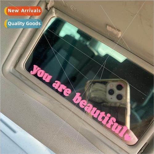 Car Rearview Mirror Decoration Makeup Mirror Sticker You are