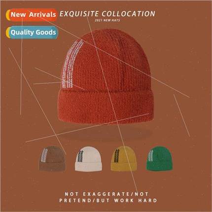 Hat female winter wool cap small letters pullover hat outdoo