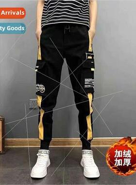 2020 new work pants mens padded thickened bunch foot Slim au