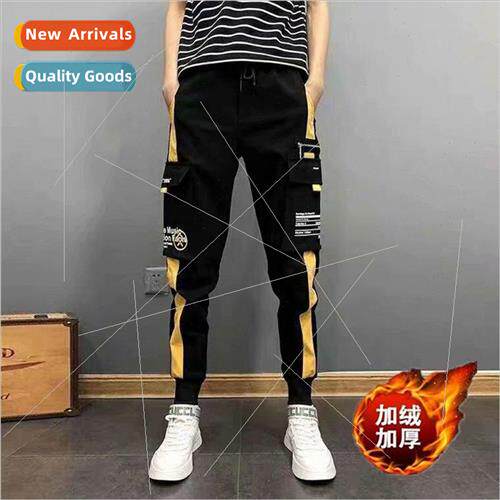 2020 new work pants mens padded thickened bunch foot Slim au