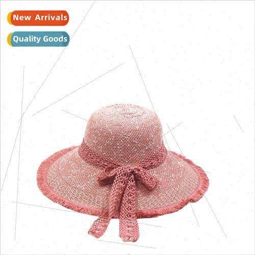 Straw hat female summer flowers seaside beach hat sun hat ch