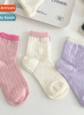 Candy color socks female students hundred ins spring and sum