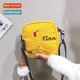 Female New Student Hanging Crossbody Bag Shoulder Cut Canvas