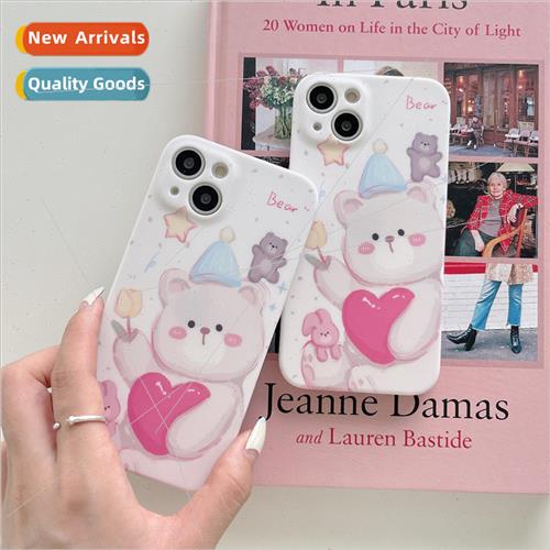 Korean  ins cartoon love bear iPhone12 girl 14ProMax phone c