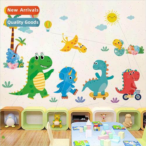cartoon dinosaur stickers childrens room layout wall decorat