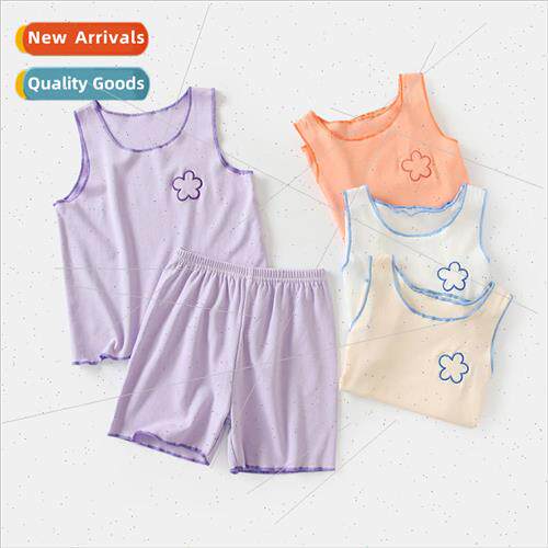 Modal baby summer suit undershirt summer two-piece female ba