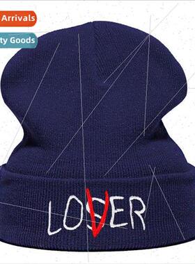 LOVER LOSER embroidered hat Men and women knitted wool pullo