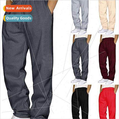 2023 new sports and leisure pants padded drawstring mens loo