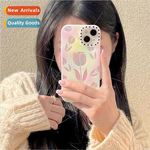 High-color laser tulip Apple 14Promax new phone case 适用 iP