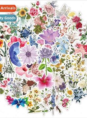 50 Ins  flower graffiti stickers luggage motorcycle trolley