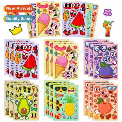 6/pack of fruit summer colorful face stickers Make a face ch