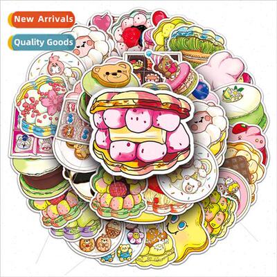 50 macaron cake handbook stickers food cute cartoon stickers