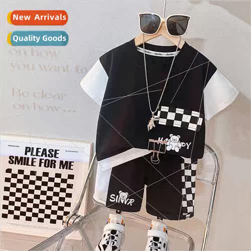 2208 summer boys casual short-sleeved suit 2023 new middle a