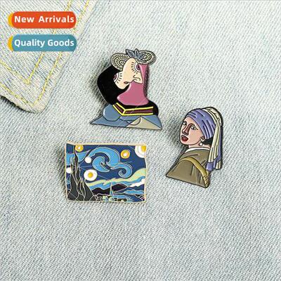 New Maiden with Pearl Earring Van Gogh Oil Painting Shape Br