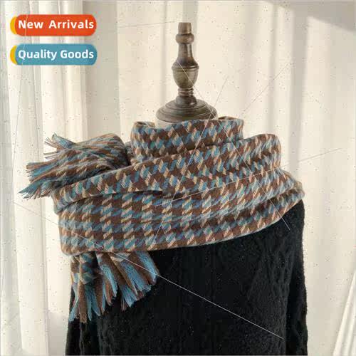 Thousand birds grid scarf female 2022 autumn and winter new