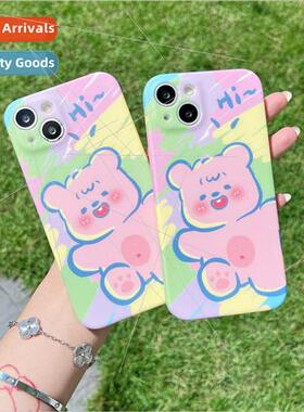 Niche ins colorful graffiti bear 适用 iPhone14 Apple 13ProMa