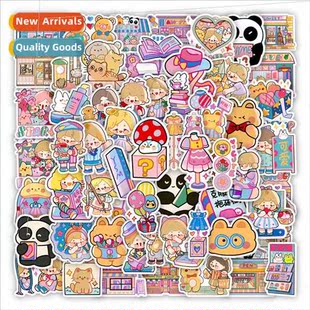 60 Cute Cartoon Shop Set Handbook Stickers Decoration Notebo