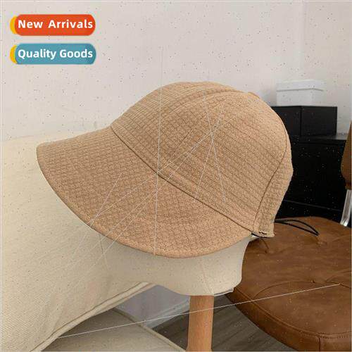 Semi-circular face-shading fisherman hat female can tie the