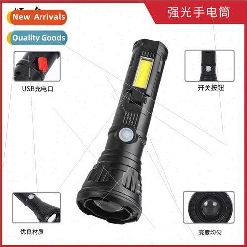 LED strong light flashlight telescopic focus XPE torch overh图片