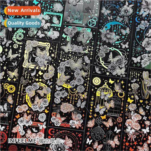 PET stickers moon stars and rivers retro hot three-dimension