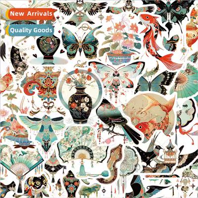 50 Chinese national spring retro series of decorative materi