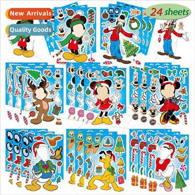 Christmas Kids Christmas Face Stickers Cartoon Mouse Make Yo