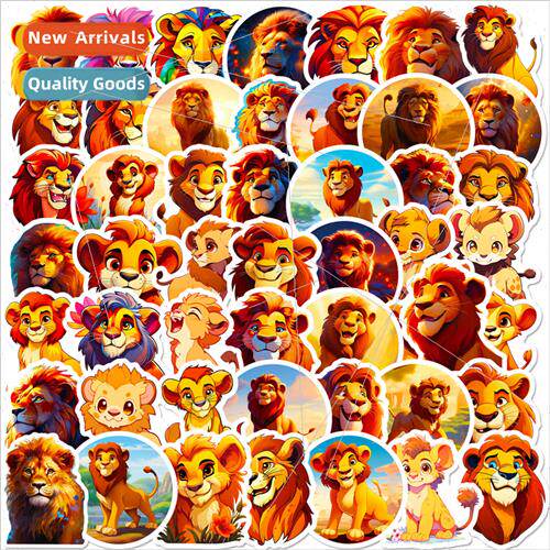 50 pcs lion king stickers new temu cute cartoon children lio