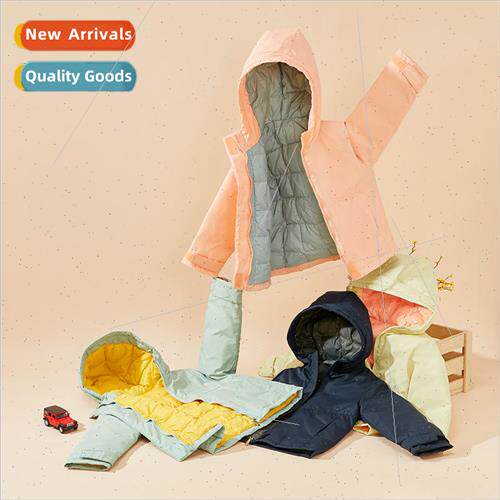 2023 new childrens light paragraph down jacket boys and girl