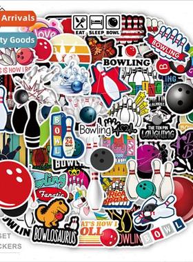 50 bowling sports series graffiti stickers decorative refrig