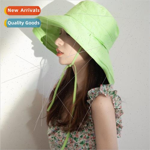 Japanese large-brimmed candy-colored fishermans hat female s