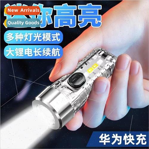 LED flashlight mini strong light USB rechargeable small port图片