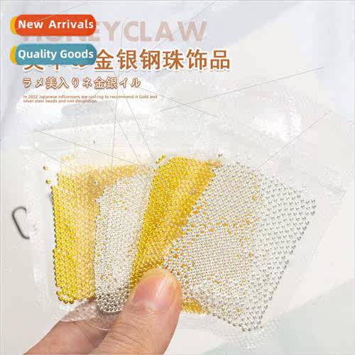 Nail art mini steel beads jewelry small size gold and silver