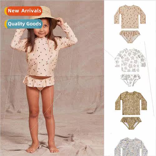 Quick-drying childrens swimsuit split girls long-sleeved sun