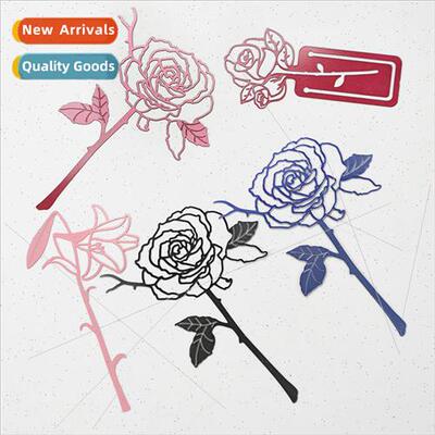 Rose metal bookmark Thickened stainless steel Valentines Day