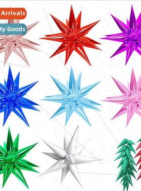 Small exploding star water drop glow aluminum film balloon c