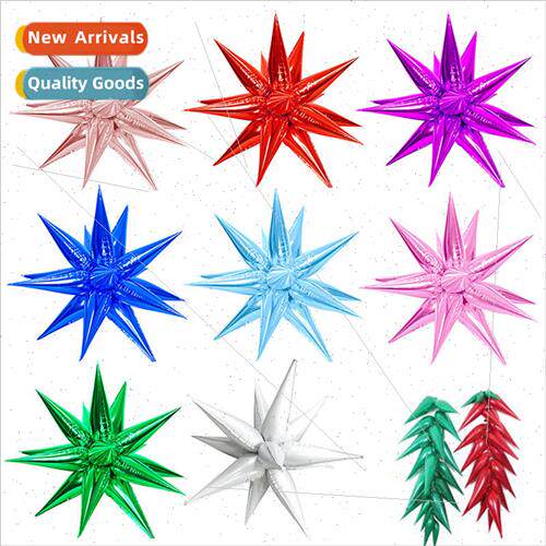Small exploding star water drop glow aluminum film balloon c