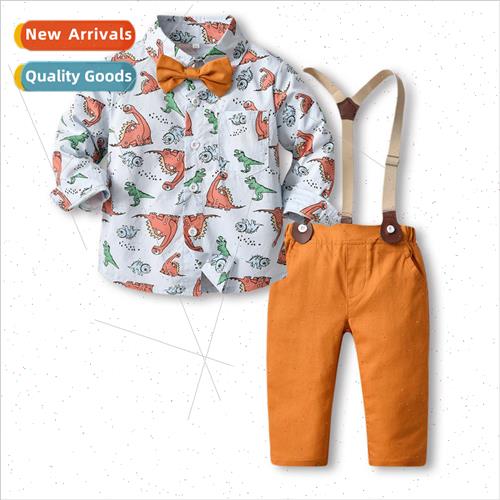 2023 Spring Childrens Suit New Boys Long Sleeve Dinosaur Car