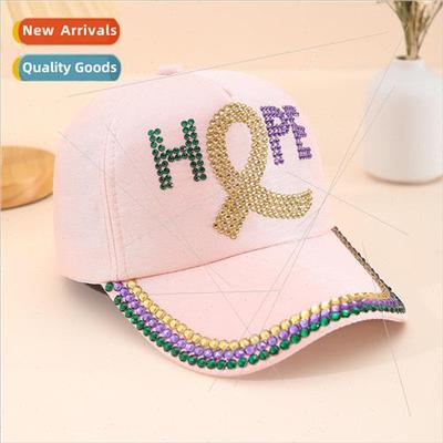 Hat female fashion rhinestone letters inlaid diamond basebal