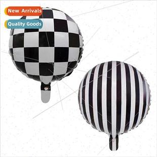 and white balloon inch blac film black aluminum checkered