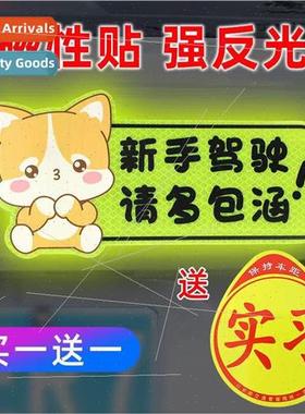 Female driver internship stickers car reflective newbie cart