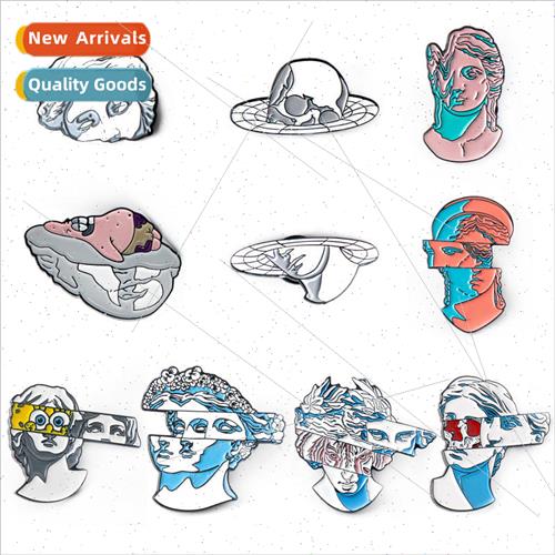 Jewelry Creative division sculpture alloy brooch Patrick Spo