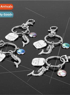 New mermaid keychain gradient fish scale surface keychain pe