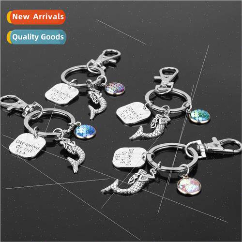 New mermaid keychain gradient fish scale surface keychain pe