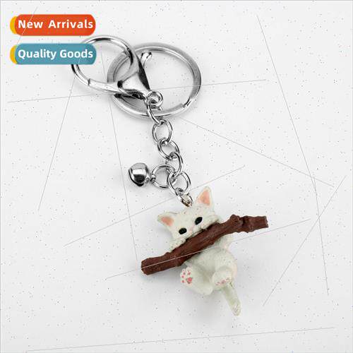 Creative simulation twig cat keychain cartoon cute kitten do