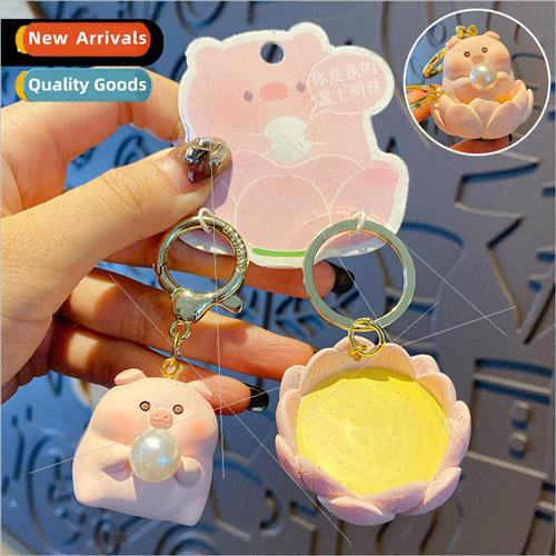 Couple pair of buckle marigold keychain cute exquisite resin