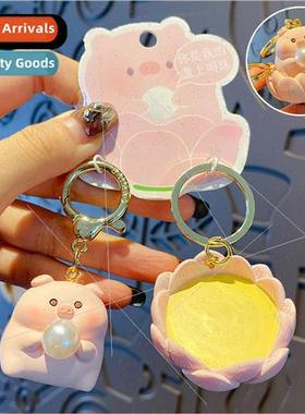 Couple pair of buckle marigold keychain cute exquisite resin