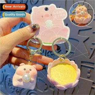 buckle marigold keychain Couple exquisite cute resin pair